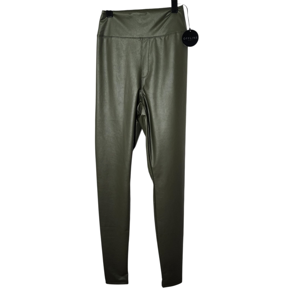Aerie Offline Real Luxe Faux Leather Legging‎ Green Nwt Size Small
